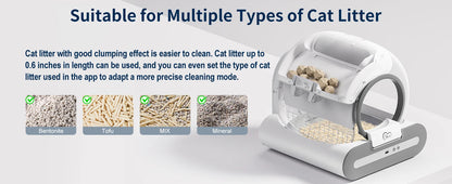 DOEL™ Automatic Self-Cleaning Cat Litter Box with App Control & Litter Mat
