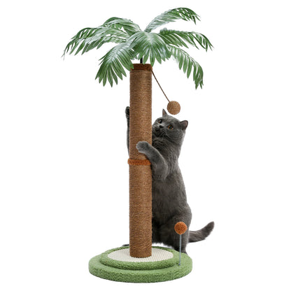 Cat Scratching Post with Spring Ball – Tall Indoor Sisal Cat Scratcher & Kitten Toy