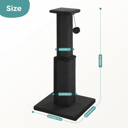 Large Cat Scratching Post – Tall Indoor Cat Scratcher with Sisal & Dangling Ball