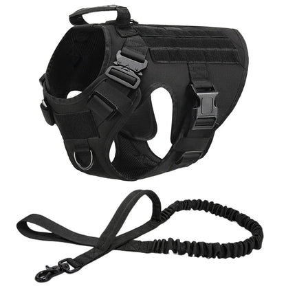 Tactical Dog Harness & Leash Set – Military Training Vest for All Breeds