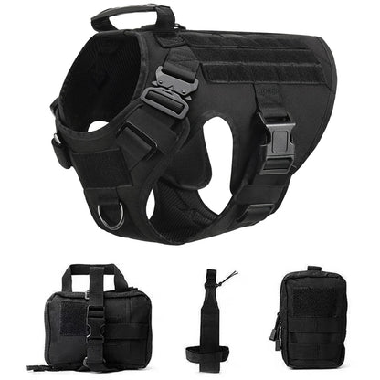 Tactical Dog Harness & Leash Set – Military Training Vest for All Breeds