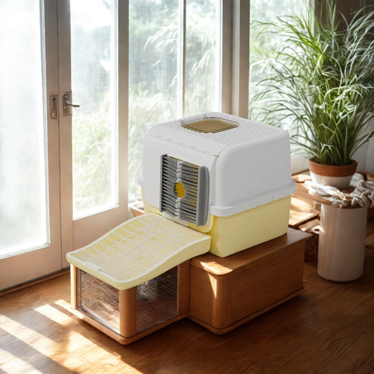 Modern Cat Litter Box with Lid – Sturdy, Space-Saving & Anti-Leakage Design