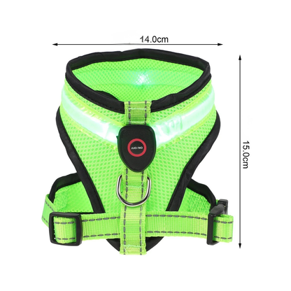 LED Luminous Dog Harness – Rechargeable Night Safety Vest