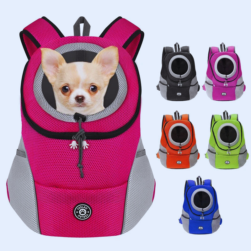 Double Shoulder Outdoor Pet Carrier Bag – Breathable Travel Backpack for Dogs & Cats