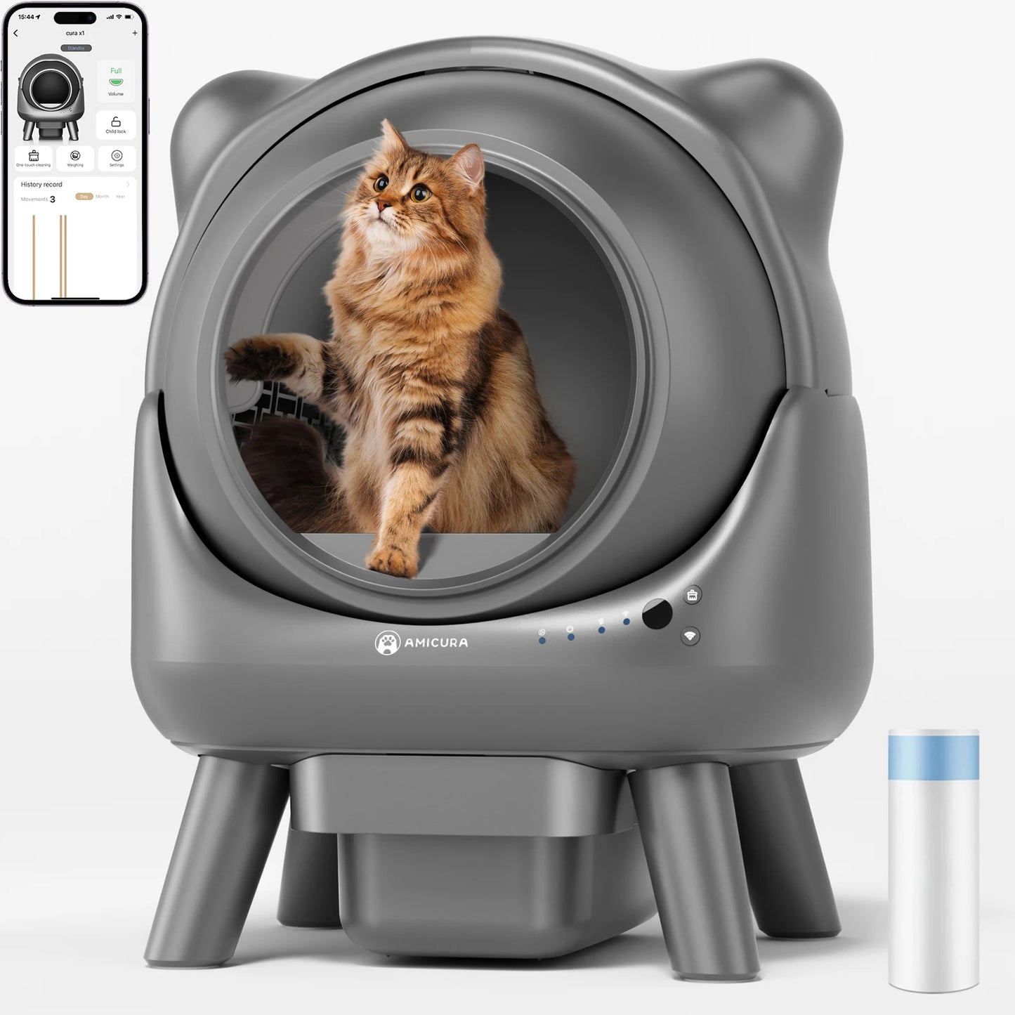 Amicura Cura X1 Automatic Cat Litter Box – Smart, App-Controlled, Safe & Easy to Clean