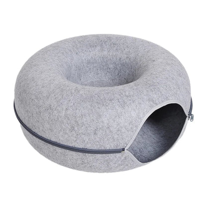 PawDonut™ – 2-in-1 Cat Bed & Tunnel Playhouse