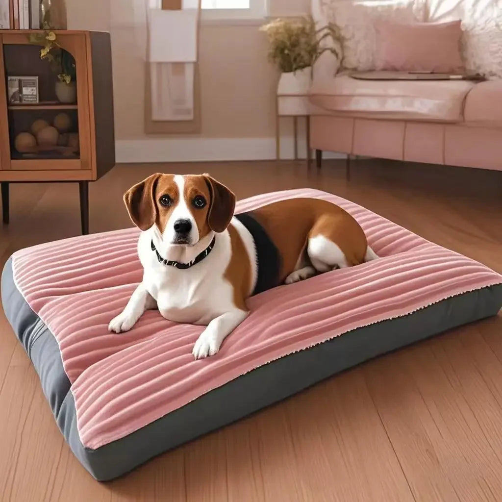 Oversized Corduroy Dog Bed – Thick & Washable for Large Dogs