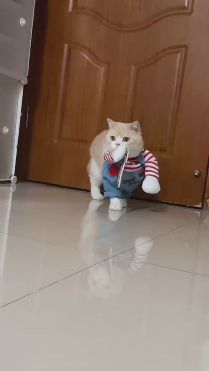 Funny Cat & Dog Halloween Costume – Soft Party Jumpsuit