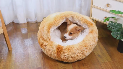 PurrNest™ – Plush Round Cat & Small Dog Bed