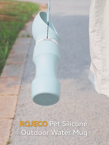 ROJECO Foldable Pet Water Bottle for Dogs & Cats – Leakproof Outdoor Drinking Bottle
