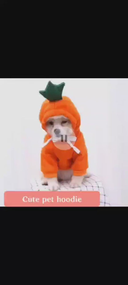 Cute Dog & Cat Hoodie – Fruit-Themed Funny Pet Coat with Hat, Halloween Cosplay Costume