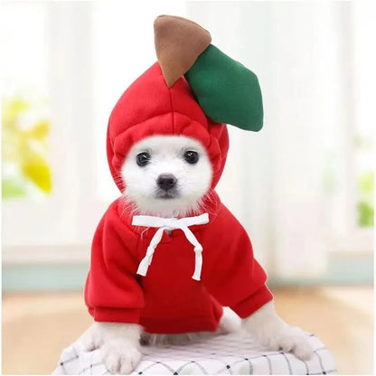 Cute Dog & Cat Hoodie – Fruit-Themed Funny Pet Coat with Hat, Halloween Cosplay Costume