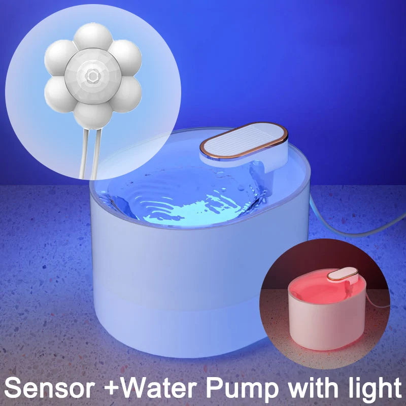 AquaSense™ 3L Smart Pet Water Fountain with Motion Sensor & LED Light
